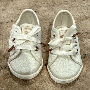 Kate Spade Kids White Glitter Shoes